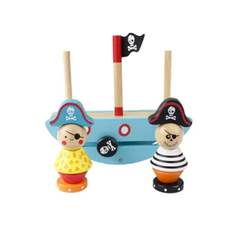 Vtipné Pirátskej Lodi Rovnováhu Hry, Baby hračky, drevený blok digitálne pomoc vzdelávania pre deti rovnováhu hra pirate vzdelávania detí, hračky