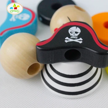 Vtipné Pirátskej Lodi Rovnováhu Hry, Baby hračky, drevený blok digitálne pomoc vzdelávania pre deti rovnováhu hra pirate vzdelávania detí, hračky