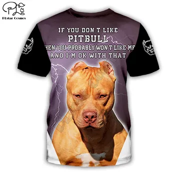 Vtipné pitbull Dogs 3D full tlač fashion tričko Unisex hip hop štýl tričko streetwear príležitostné letné drop shipping