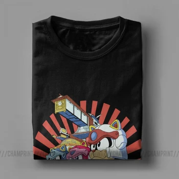 Vtipné Samuraj Pizza Mačky T-Shirts Mužov Okolo Krku Bavlna Tričko Krátky Rukáv Tričko Tričko Vytlačené Oblečenie