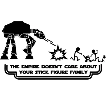Vtipné Star Wars Rodiny Ríše sa nestará o Svoju Rodinu Text, Auto Nálepky, Auto Vonkajšie Príslušenstvo Vinyl Odtlačkový 15 cm*8 cm