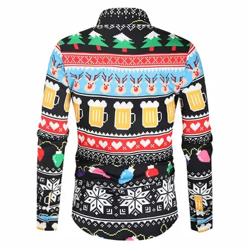 Vtipné Vianočné Tričko Mužov Oblečenie Bežné Snehové Vločky Vytlačené Vianočné Tričko S Dlhým Rukávom Top Blúzky, Ropa Hombre 2020