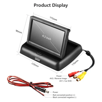 Vtopek 4.3 Palcový HD Displej Skladacia Auto Monitor TFT LCD Obrazovku Fotoaparátu a Zadnej Kamery Parkovacieho Systému pre Auto Spätné Monitory