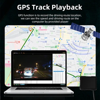 Vtopek Dash Cam GPS 1080P HD Skryté DVR Kamera Car Video Recorder IPS Displej Duálny Objektív 24H Parkovanie Prehrávania Nočné Videnie