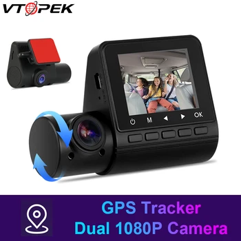 Vtopek Dash Cam GPS 1080P HD Skryté DVR Kamera Car Video Recorder IPS Displej Duálny Objektív 24H Parkovanie Prehrávania Nočné Videnie