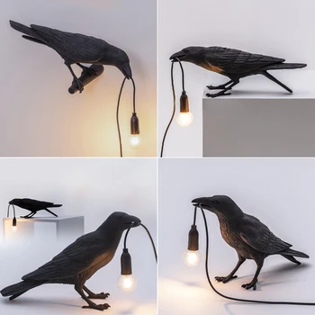 Vták stolná Lampa taliansky ľahké Vták Led Stolná lampa Šťastie vtákov, Obývacia Izba, Spálňa, Nočné Raven lampy Domova Zariadenia