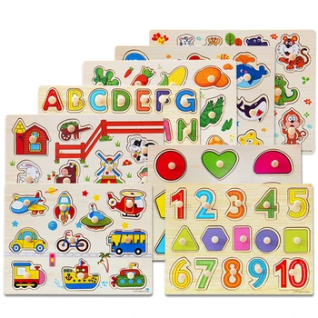 Vysoko kvalitné 30 CM zvierat digitálne list ruky chytiť board 3D puzzle Povzbudzujúce detská drevená hračka