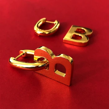 Vysoko Kvalitné Módne Titánové Ocele Písmeno B Kvapky Dual Používa Obvodové Náušnice Náušnice Pre Ženy, Mužov Značky Šperky