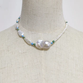 Vysoko kvalitné prírodné sladkovodné perlový náhrdelník módne malý prívesok zdobené etnických šperky, doplnky pre ženy pridáva kúzlo
