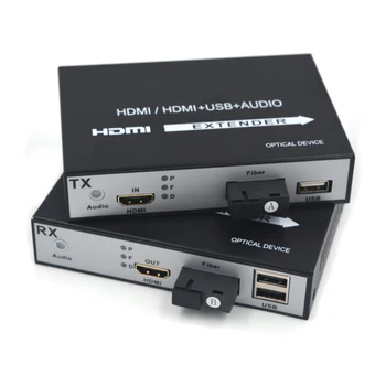 Vysoko Kvalitný HDMI extender - 1080P cez HDMI optický jednovláknová až 20 km(12.4 km), s KVM USB