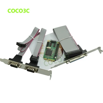Vysoko kvalitný Mini PCIe 1 Paralelný Port+2 Sériové Porty I/O Controller Karty Mini PCI-e na RS232 Porty DB9 & DB25 COM Adaptéra
