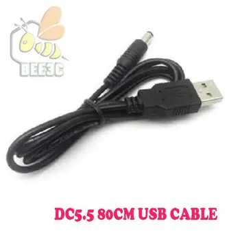Vysokorýchlostné USB na DC2.0/70 cm DC2.5/70 cm DC3.5/70 cm DC5.5/80 cm, čierna Napájanie DC Kábel 2 mm port nabíjanie kábel konektor, napájací kábel, 100KS