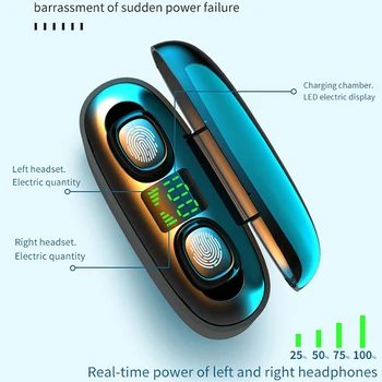 Vysoká kapacita 3500mAh bluetooth 5.0 slúchadlá bezdrôtové slúchadlá binaural hovor s LED nabíjania puzdro pre iphone 11 dotyk zadarmo kľúč