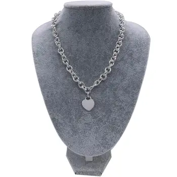 Vysoká kvalita 1:1 pôvodný TIF rýdzeho striebra 925 klasické dvojité-spona v tvare srdca náhrdelník prívesok pre dámy