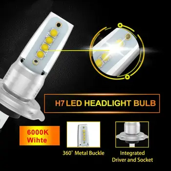 Vysoká Kvalita 1Pair H7 LED Reflektor Konverzie Nastaviť Klasu Žiarovka 110W / 10000LM Biela Low Drop Shipping