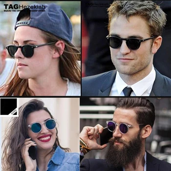 Vysoká kvalita 2019 ZNAČKY značky Vintage čierne okrúhle okuliare 5186 polarizované slnečné okuliare mužov gafas sol hombre polarizadas uv400