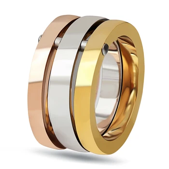 Vysoká Kvalita 3 Ks/Sada Rose Gold/Silver Farba Titánové Ocele, Prstene Pre Ženy Šperky Výročie Prsteň R1314