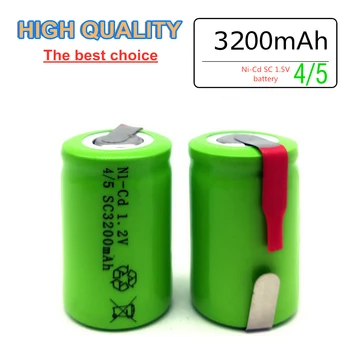 Vysoká kvalita 4/5 SC batérie NI-Cd 1.2 V 3200mah nabíjateľná batéria s karte forLED elektrické náradie
