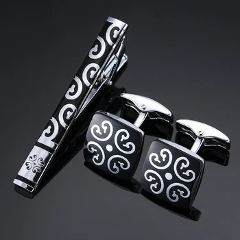 Vysoká Kvalita manžetové kravata spona na kravatu pin pre mužov darček Klasický vzor kravatu bary kravatu, manžetové gombíky klip nastaviť Mužov Šperky