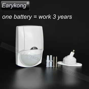 Vysoká Kvalita Nízka spotreba Bezdrôtový Infračervený Detektor, Pohybový Senzor, 433MHz bezdrôtové, 1 batéria 3 roky v Pohotovostnom režime, Earykong