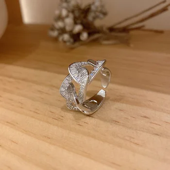 Vysoká Kvalita Zirkón Geometrické Prstene pre Ženy Bijoux Nastaviteľné Crystal Krúžky Svadby Strany Šperky