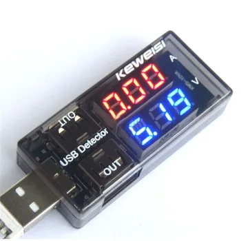 Vysoká Kvalita Červená+Modrá Dual USB Prúd Napätie Nabíjania Detektor Tester Batérií Voltmeter Ammeter Nabíjačku Lekár #273588