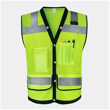 Vysoká/ Normálna Svetlo Noc Reflexné Upozornenie Fluorescenčné Chemické Oblečenie, Šitie Textílie Cestnej Premávke Reflexné Pásky