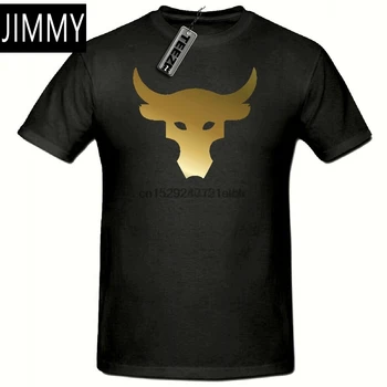Vysoká QualityBrahma Bull tričko Rock Projektu Telocvični, Mens T tričko(Zlato Slogan tričko)