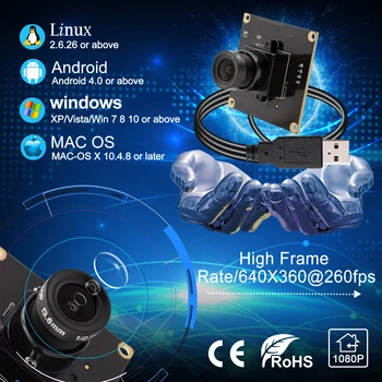 Vysoká Rýchlosť 260fps 640*360,120 fps, 720P, 60fps 1080P Webcam OV4689 Vysokej Fram Rýchlosť USB Modul Fotoaparátu pre Android, Linux, Mac, Windows