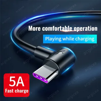 Vysoký Prúd 5A PVC TYP-C, USB Cable1m 2m 3m Rýchle Nabíjanie CableForRed ryža note8 Xiao Tablet Android Mobilný Telefón, Drôt, Kábel