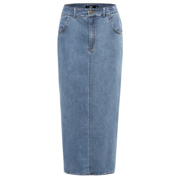 Vysoký Pás Dlhé Denim Sukne Ženy Bežné Ceruzky package hip elastické jeans sukňa plus veľkosť 2XL