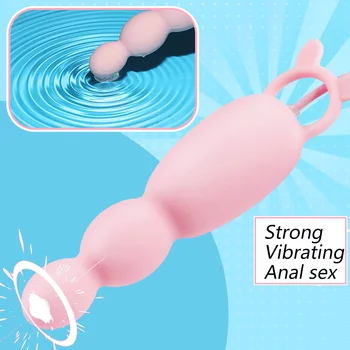 Vytiahnuť Análny Korálek Hračka Vibrátory Jazyk Lízanie Klitorisu Bradavky G-spot Masér Zadok Plug Análny Stimuláciu Ženských Orálny Sex Produkty