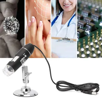 Vzdelávacie hračky / Veda 1600X USB Digitálny Mikroskop Fotoaparát Endoskopu 8LED zväčšovacie sklo s Držte Stojan