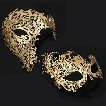 Výbušné Kovové Maska Maškaráda Strany, Polovicu Tváre Železná Maska Očná Maska Lebky Čipky Princezná Tvár Fashion