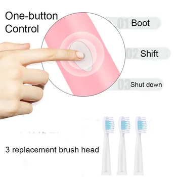 Výkonný Ultrazvukový Sonická Elektrická zubná Kefka USB Nabíjanie Nabíjateľných Zubné Kefky Umývateľný Elektronické Bielenie Zubov Kefkou