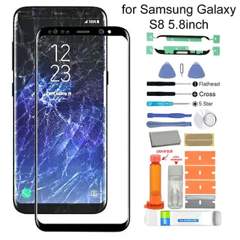 Výmena Predného Skla Obrazovky Opravy Kit s Nástroj pre Samsung Galaxy S8 SM-G950F G950 Sklenený Dotykový Displej Opravy Kit s Lepidlom