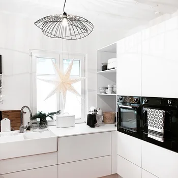 Výtvarné Umenie Kuchyňa Prívesok Svetlo Gold Silver Black Železa Sconce E27 LED Visí Pozastavenie Lampa Domov Interiérové Svietidlá