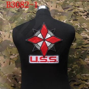 Výšivky patch Umbrella Corporation U. S. S Logom Big Zadnej Časti Tela B3081 a B3082