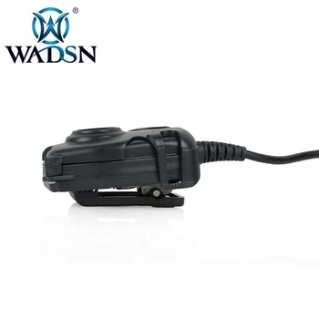WADSN Peltor PTT Vojenské Štandardná Verzia 360 Stupňov Otočiť Svorka Push-to-Talk Tlačidlo Headset Adapter 1 - 2 Pin Rádio WZ112