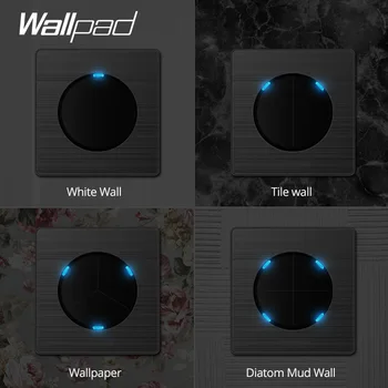 Wallpad 1 Gang 2 Spôsob Wall Light Switch Náhodné, Kliknite na Tlačidlo S LED Indikátor Nehrdzavejúcej Ocele Panel-Domovská stránka