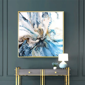 WANGART Minimalistické Umenie Giclee Tlač Abstraktné, Modrou Umenie Pobrežnej Krajiny obrazov na Stenu Pre Obývacia Izba Domova JY598