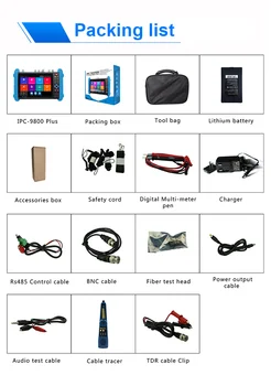 WANGLU 7inch ALL-IN-ONE CCTV Tester IPC-9800MOVTADHS Plus IP CVBS CVI/TVI/AHD SDI Dahua Kamery Test Plný Funkcií testovací Nástroj