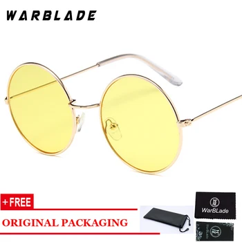 WarBLade 2019 Zrkadlo Kovové slnečné Okuliare Ženy Značky Vintage Dizajnér Ploché Okrúhle Okuliare UV400 Ulici Poraziť Oculos De Sol Gafas