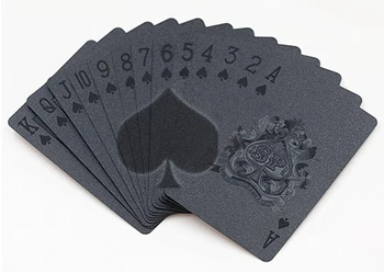 Waterproof Black Hracie Karty Plastové Karty Kolekcia Black Diamond Pokerové Karty, Kreatívny Darček Štandardné Hracie Karty GYH
