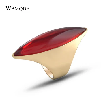 Wbmqda Horúci Červený Kameň Veľký Kruh Pre Ženy, Luxusné Zlatá Farba Zapojenie Strana Krúžky Módne Šperky Najlepší Darček 2020 Nové