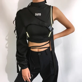 Weekeep Streetwear Reflexná Bunda Ženy Okolo Pracky Patchwork Bundy 2019 Módne Ostrihané Jedného Pleca Bundy