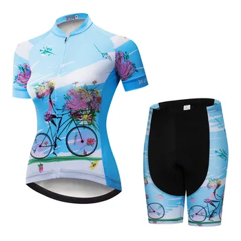 Weimostar Pro Cycling Nastaviť Ženy Horský Bicykel Oblečenie Letné Žena Cyklistické Oblečenie Rýchle Suché Cyklistiku Gél Čalúnená Ciclismo