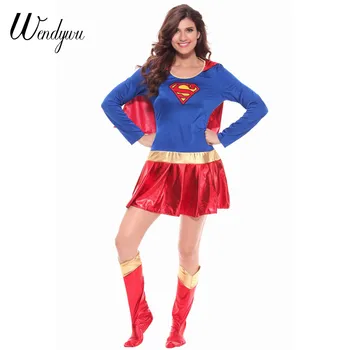 Wendywu Hot Predaj Ženy Superhrdina Dospelých Fantázie Mini Šaty Vybavy Halloween Super Dievča Kostým
