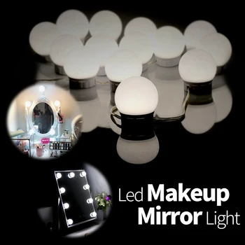 WENNI make-up USB LED Svetlo Zrkadlo Hollywood LED Márnosť Žiarovky Toaletný Stolík Lampy DC 12V Stmievateľné Nástenné Svietidlo 2 6 10 14Bulbs