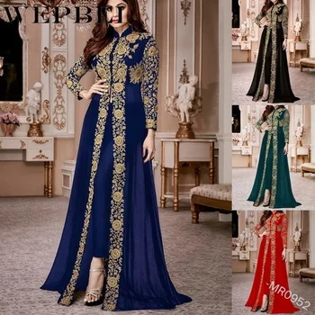 WEPBEL Ženy Elegantné Moslimských Abaya Dlhé Šaty Výšivky Vintage Kaftan Šaty Islamskej Maxi Šaty Bez Hidžáb Plus Veľkosť S-5XL